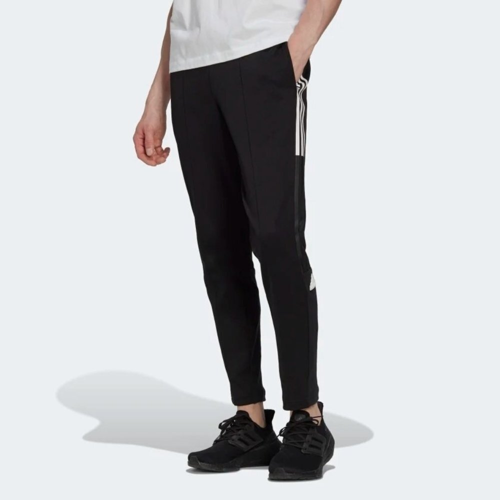 NWT Adidas Men's 3-STRIPES CUFFED PANTS in Black‎ Size Medium